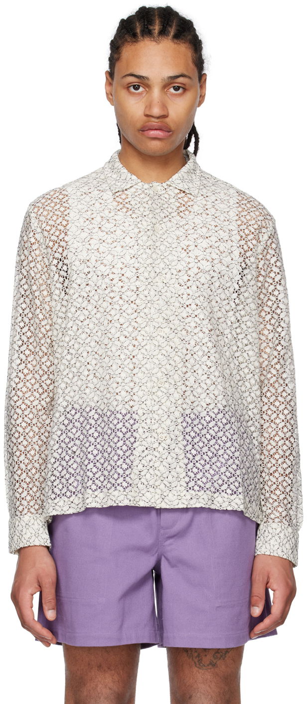 Риза Bode Bode Petal Lace Shirt Бяло | MRS23SH100