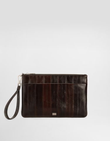 Дамска чанта Dolce & Gabbana Eel Leather Briefcase Clutch with Wrist Strap Кафяво | BP3294A8A5381300, 0