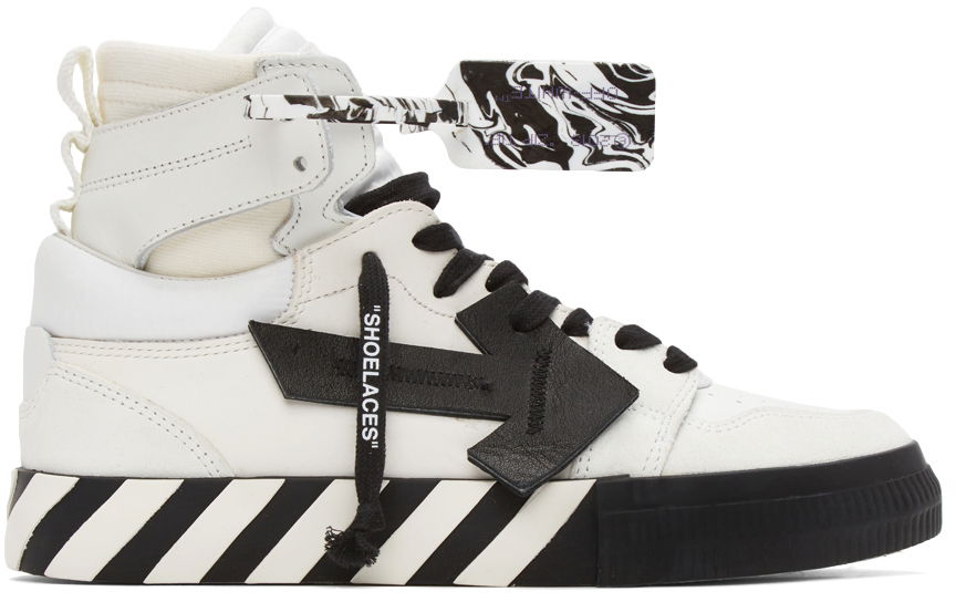 Кецове и обувки Off-White High Top Vulcanized Leather Бяло | OMIA225F21LEA0010110, 0