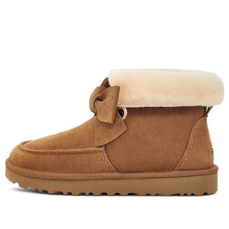 Кецове и обувки UGG Kyrina Bow Suede Boots Кафяво | 1120882-CHE