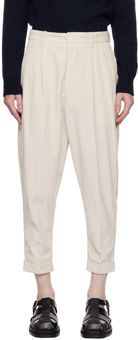 Панталони AMI Oversized Trousers Бяло | HTR101.CO0053, 0