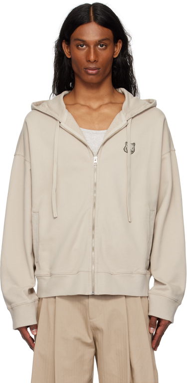 Суитчър MAISON KITSUNÉ Maison Kitsuné Bold Fox Head Patch Oversize Fullzip Hoodie Бежово | OM02138KM0001, 0