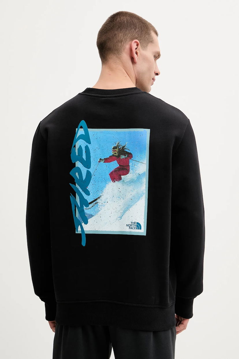Суитчър The North Face Cotton Graphic Sweatshirt with Shred Ski Print Черно | NF0A8EU5JK31