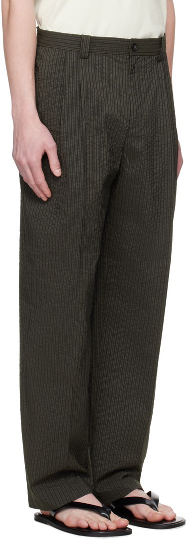 Панталони MAISON KITSUNÉ Maison Kitsuné Relaxed Pleated Trousers Зелено | OM01112WC5032, 1
