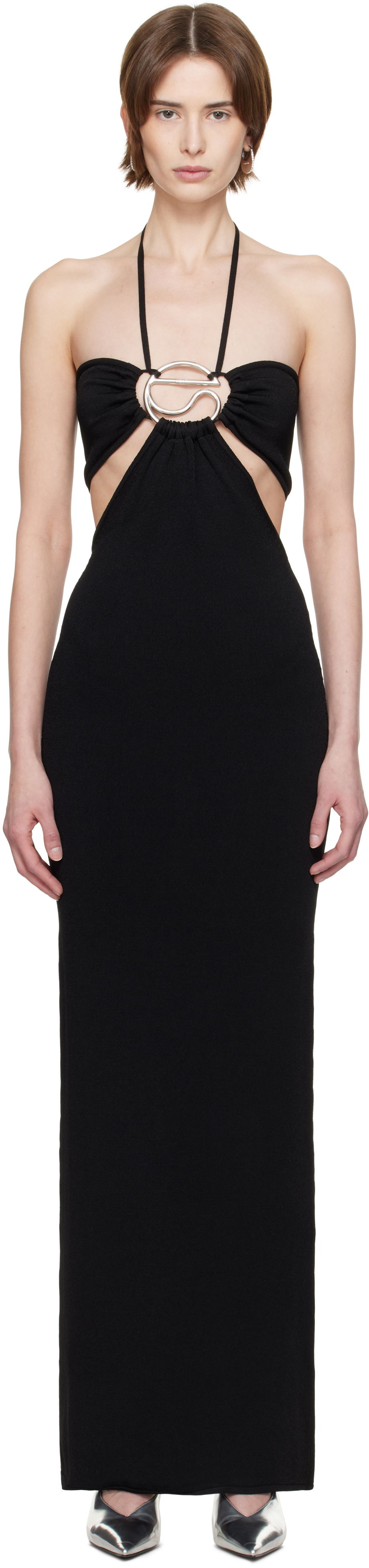 Pокля Coperni Coperni Knitted Halter Maxi Dress Черно | COPML135Y3010, 0