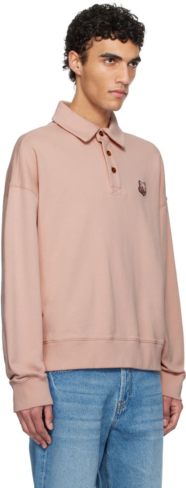 Пуловер MAISON KITSUNÉ Maison Kitsuné Fox Head Fleece Oversize Polo Розово | OM00211KM0001, 1