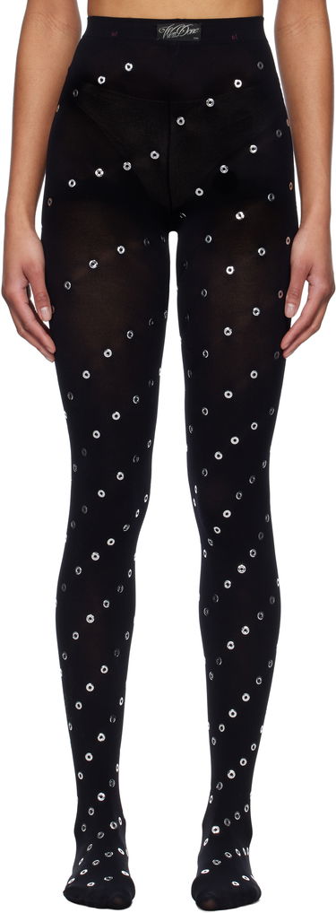 Чорапи We11done We11done Eyelet Tights Черно | WD-LE0-25-285-W-BK, 0