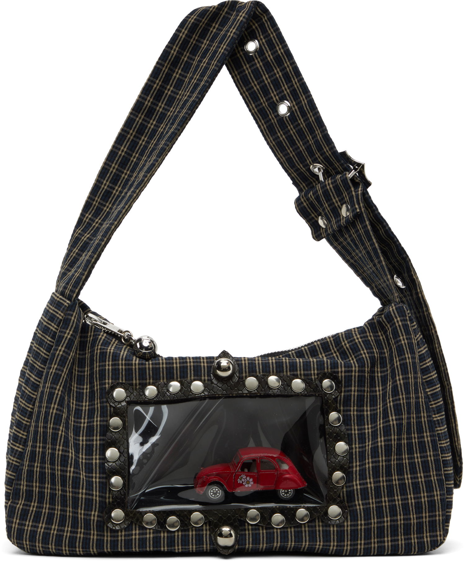 Чанта през рамо Chopova Lowena Chopova Lowena Car Mommy Mini Shoulder Bag with Window Тъмно синьо | 6446E, 0