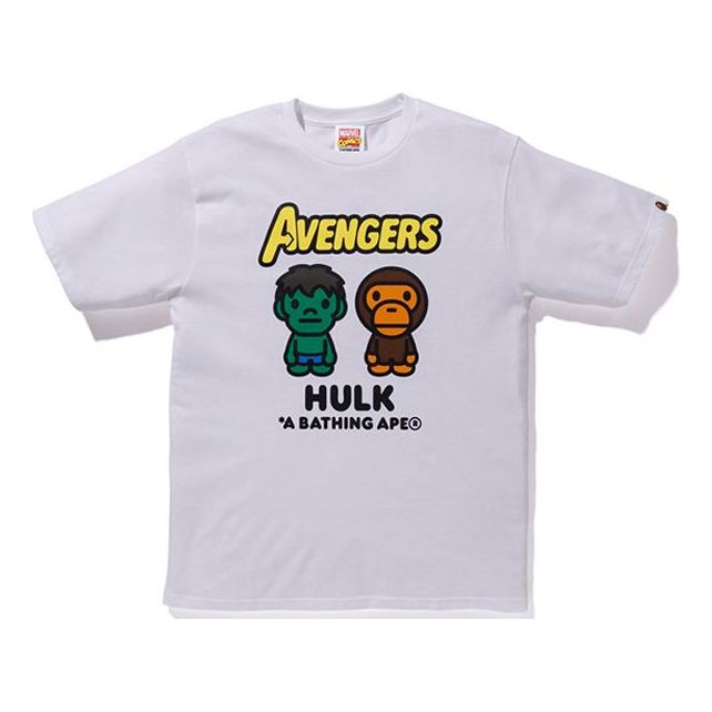 Тениска BAPE A Bathing Ape x Marvel Milo The Hulk Tee Бяло | 2F23-110-907