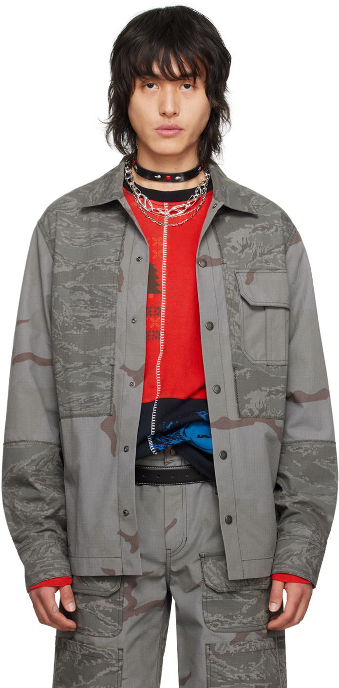 Яке Marine Serre Regenerated Jacket Сиво | MSI029 DWOV0017, 0