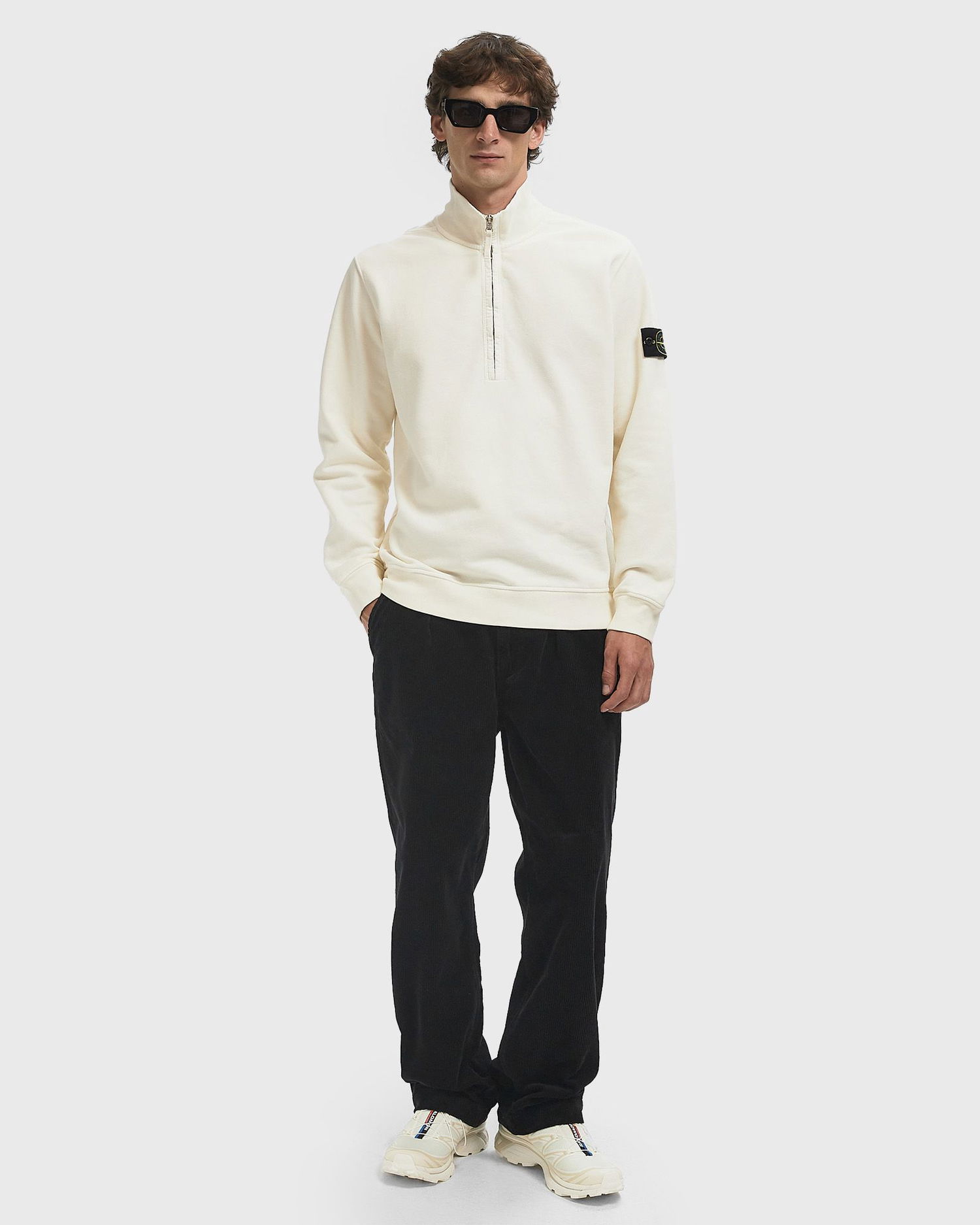 Суитчър Stone Island Long Sleeve 1/4 Zip Sweatshirt Бяло | K2S156100068S0A20.V0093, 1