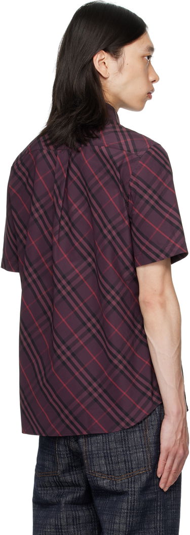 Риза Burberry Burberry Robert Check Short Sleeve Shirt Бургунди | 8115157, 2
