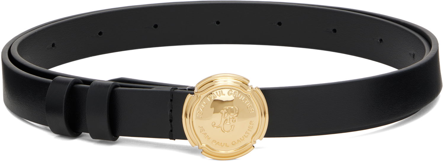 Колани Jean Paul Gaultier Jean Paul Gaultier Leather Belt with Gold Buckle Черно | 25/03-W-AC007-L037-00, 0