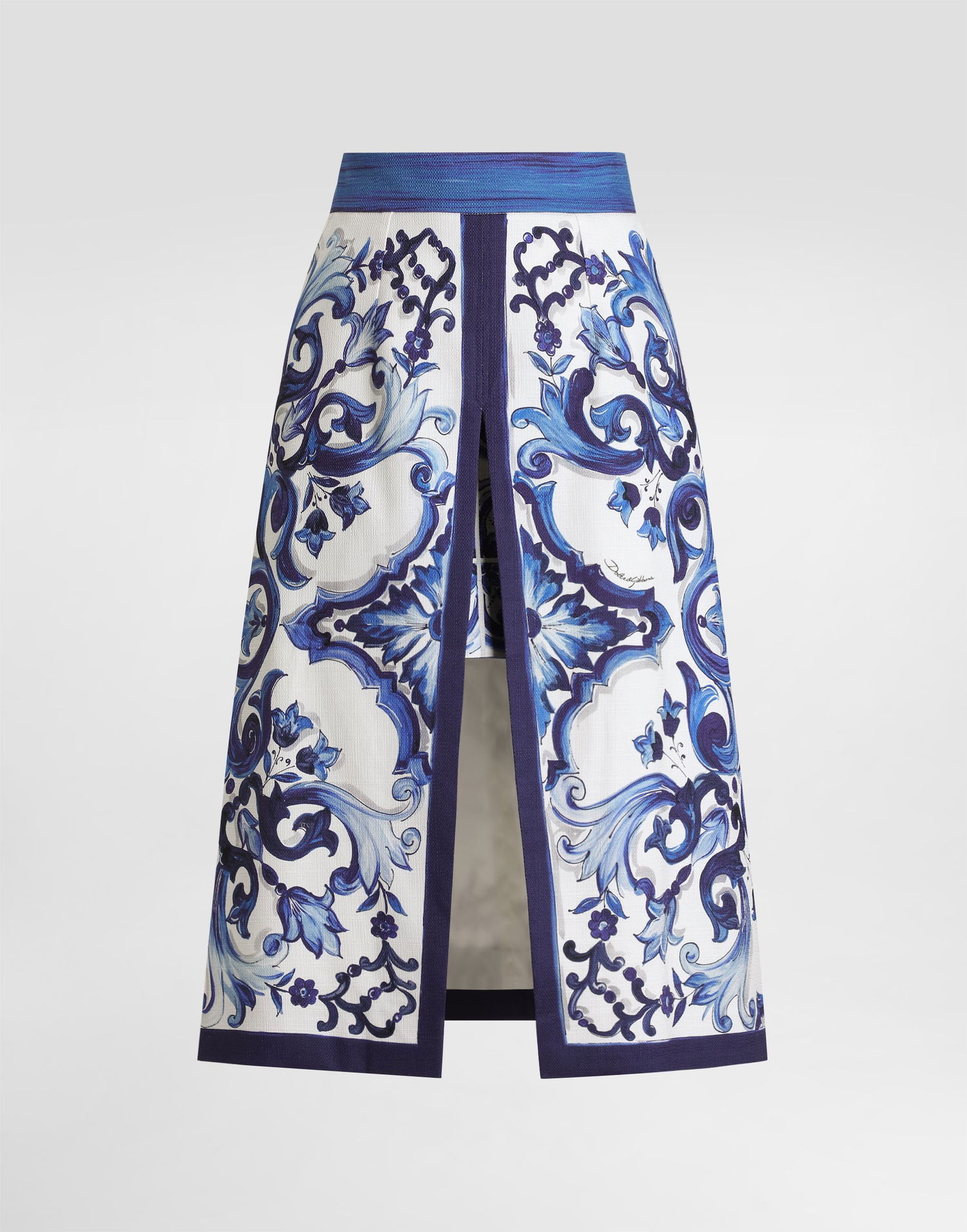 Пола Dolce & Gabbana Majolica-print Midi Skirt with Front Slit Многоцветен | I4O18WFPFTBHA3TN, 0
