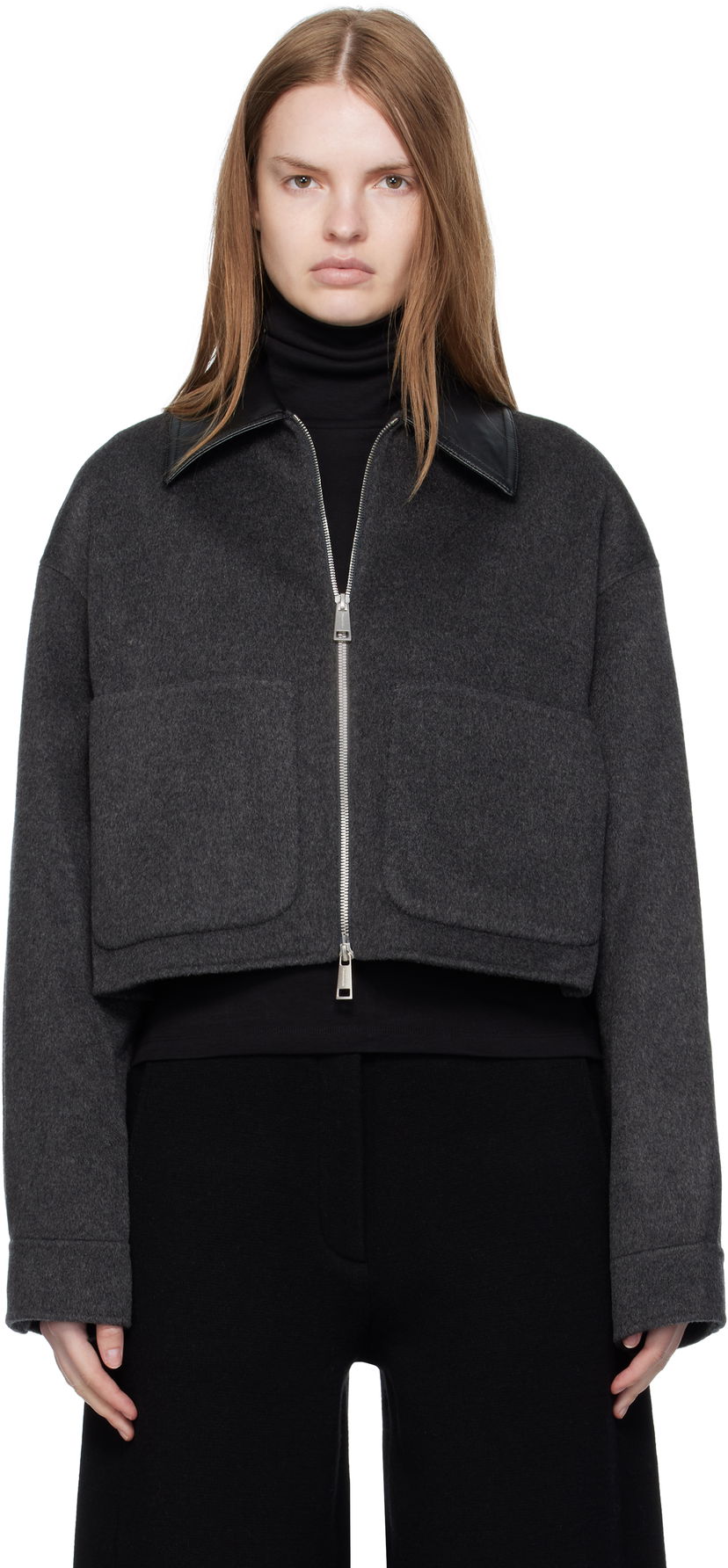 Яке Nanushka Nanushka Phebe Cropped Jacket Сиво | NW25PFJK12294