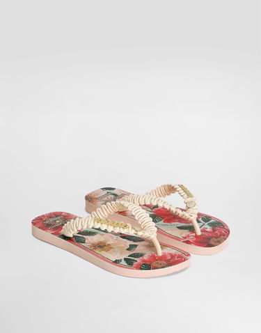 Аксесоари Dolce & Gabbana Dolce & Gabbana Floral Print Flip-Flops with Braided Strap Розово | VH0004VH000HF20C, 1