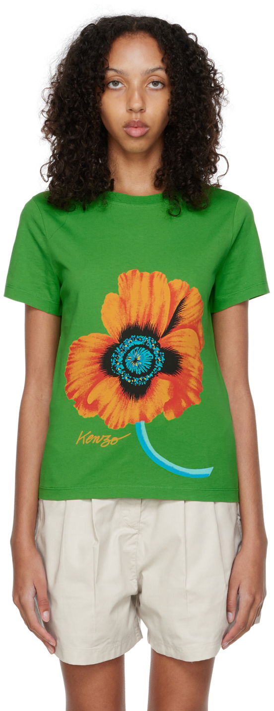 Тениска KENZO Paris Poppy T-Shirt Зелено | FC62TS0134SO, 0