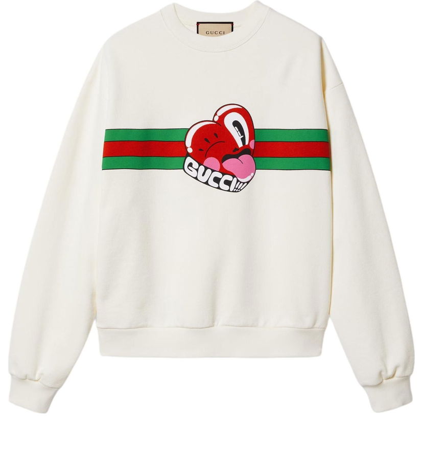 Суитчър Gucci Gucci Jersey Sweatshirt with Print Бяло | 768530-XJGI6-9095