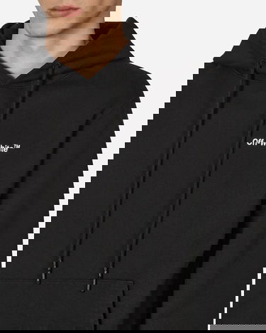 Суитчър Off-White Logo Slim Hooded Sweatshirt Black Черно | OMBB097C99FLE007 1001, 5