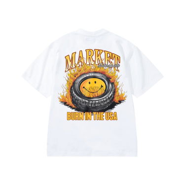 Тениска MARKET Smiley Burnt Rubber T-Shirt Бяло | SS0220-WHITE, 2