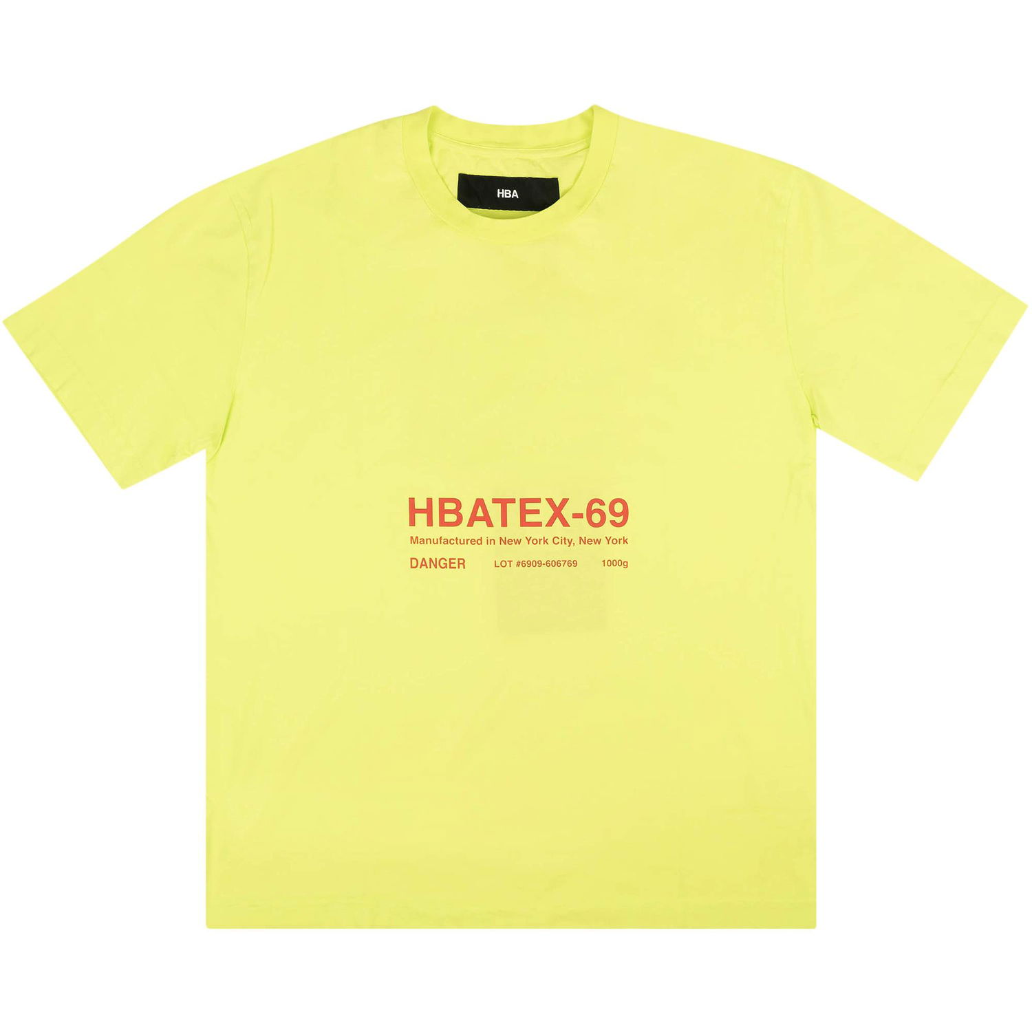 Тениска Hood By Air HBATEX T-Shirt Жълто | 2835 100000103HSST LIME, 1