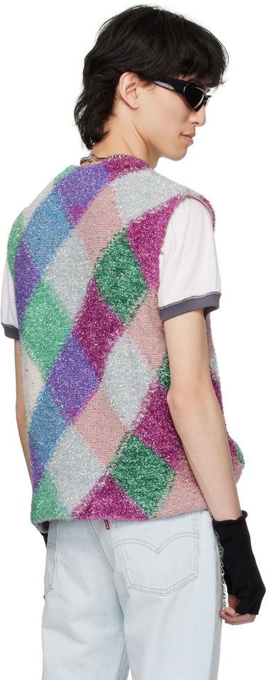 Пуловер ERL ERL Argyle Knit Vest Лилаво | ERL08N002, 2