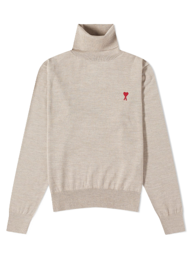 Пуловер AMI Small A Heart Roll Neck Knit Бежово | HKS411-KN0025-265