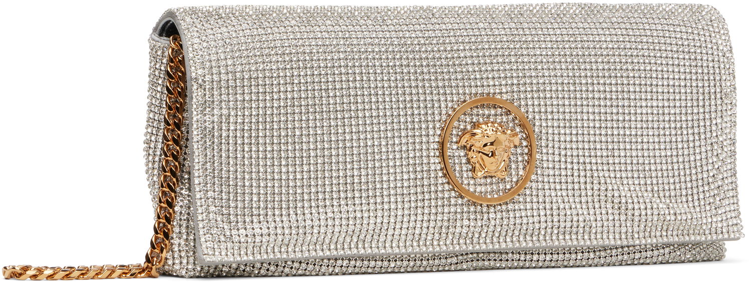 Дамска чанта Versace Versace 'La Medusa' Crystal Clutch Металик | 1019867_1A15325, 1