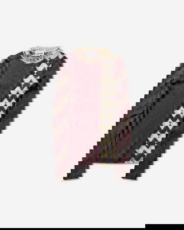 Риза Jean Paul Gaultier Mesh Patchwork Long-Sleeve Diagonal Stripe Diamond Pattern Top Многоцветен | 26-01-W-TO422-M015P 90, 0