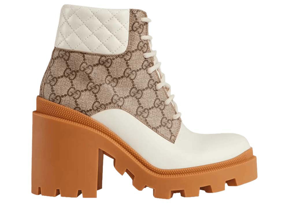Кецове и обувки Gucci GG Ankle Boot Beige White (Women's) Бяло | 659691 UC810 9066, 0