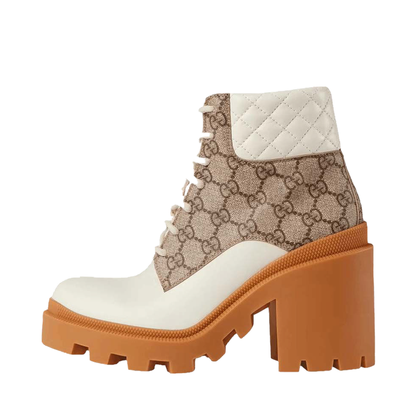 Кецове и обувки Gucci GG Ankle Boot Beige White (Women's) Бяло | 659691 UC810 9066
