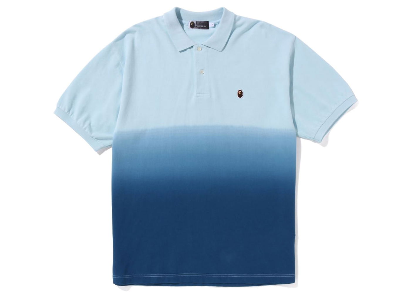 Поло тениска BAPE Ape Head One Point Gradation Relaxed Fit Polo Tee Синьо | 1J30-112-001, 0