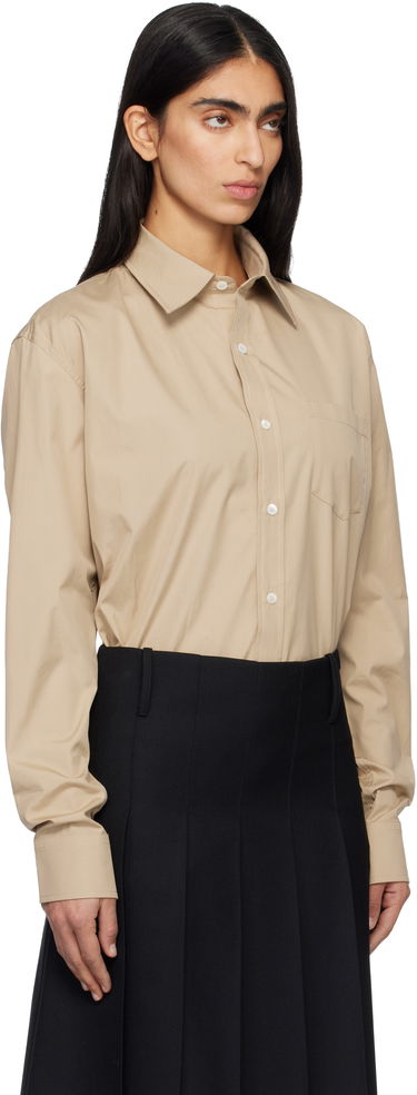 Риза A.P.C. Owen Long Sleeve Button-Up Shirt with Chest Pocket Бежово | COHLE­-H12652, 1