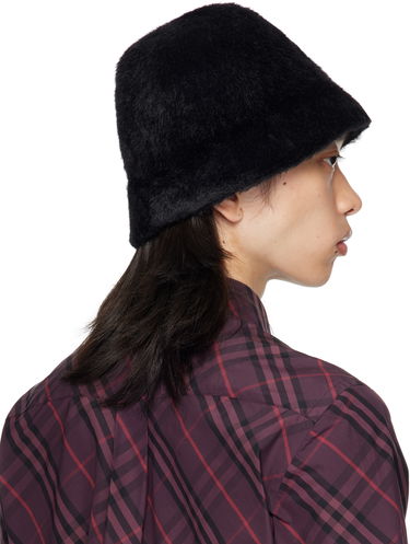 Шапка Burberry Burberry Knight Stamp Faux Fur Bucket Hat Черно | 8114048, 2