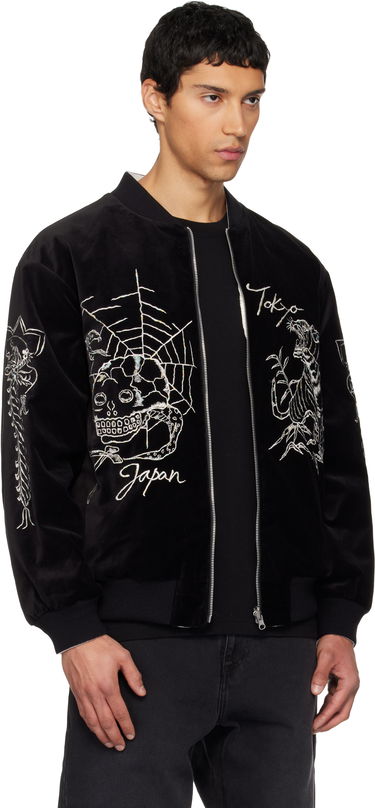 Яке бомбър Neighborhood Reversible Embroidered Souvenir Jacket Черно | 252AQNH-JKM03, 1