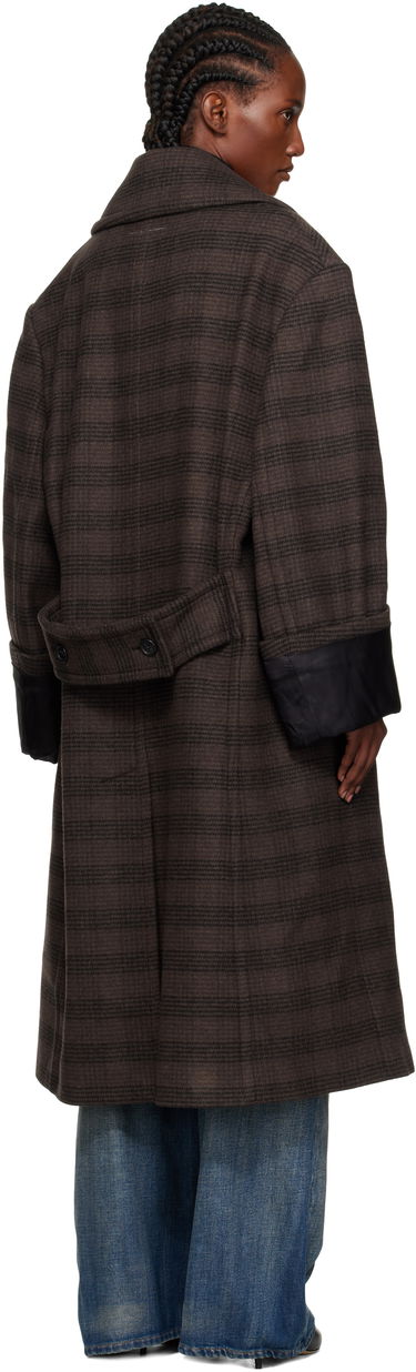 Палта Maison Margiela MM6 Maison Margiela Checked Double-Breasted Coat Кафяво | S52AA0190 M35472, 2