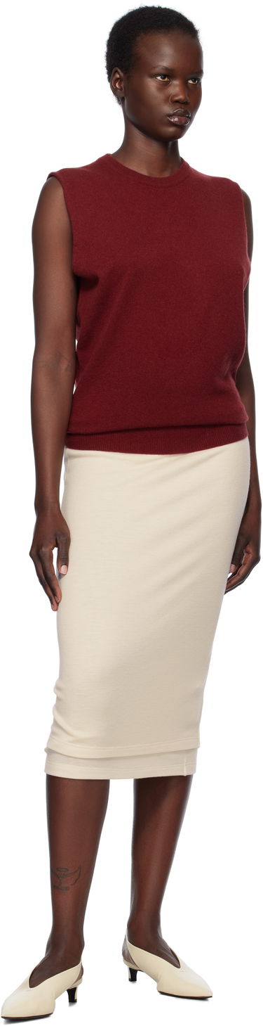 Пуловер Jil Sander Jil Sander Cashmere Sleeveless Top Червено | J02GP0017_J13201, 3