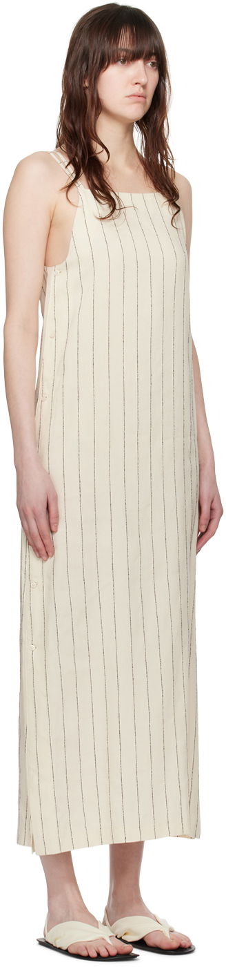 Pокля Loulou de Saison Loulou de Saison Etta Striped Midi Dress Бежово | ETTA, 1