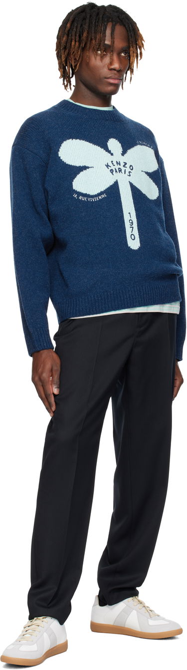 Пуловер KENZO Kenzo Paris 'KENZO Dragonfly' Embroidered Wool Sweater Синьо | FF55PU7163CA, 3