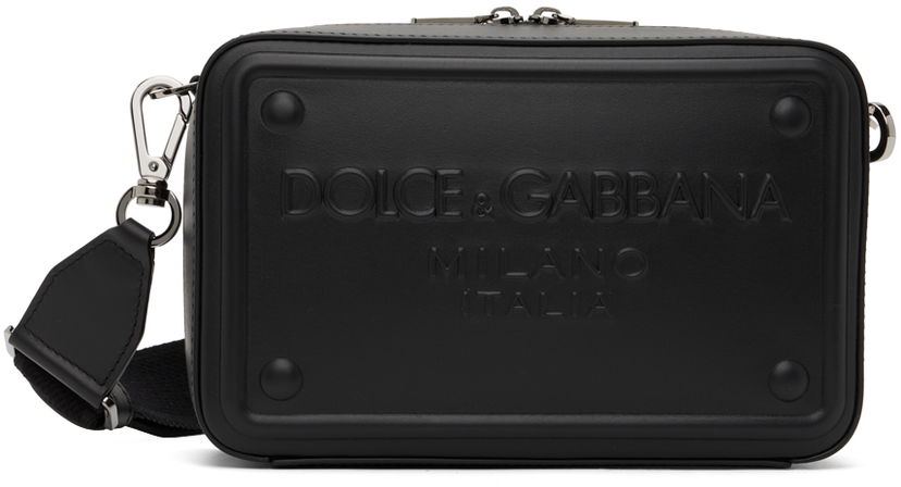 Дамска чанта Dolce & Gabbana Black Raised Logo Bag Черно | BM7329AG218