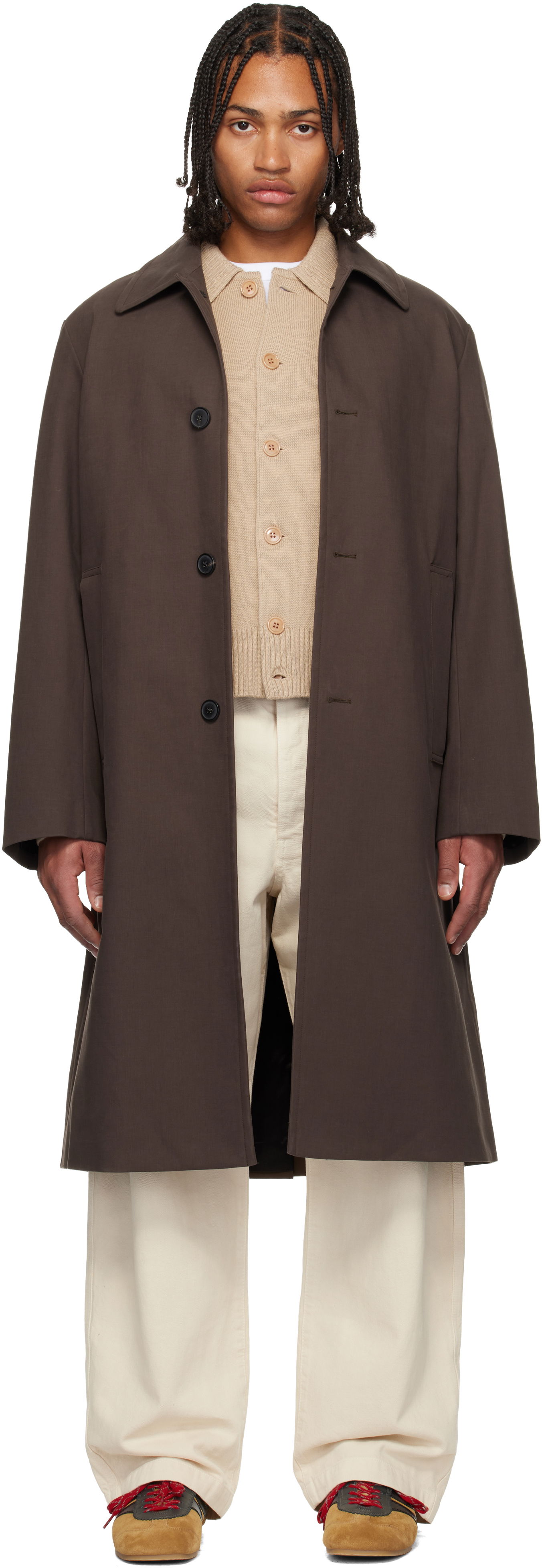 Палта Dries Van Noten Dries Van Noten Cotton Canvas Coat Кафяво | 252-020243-2106, 0