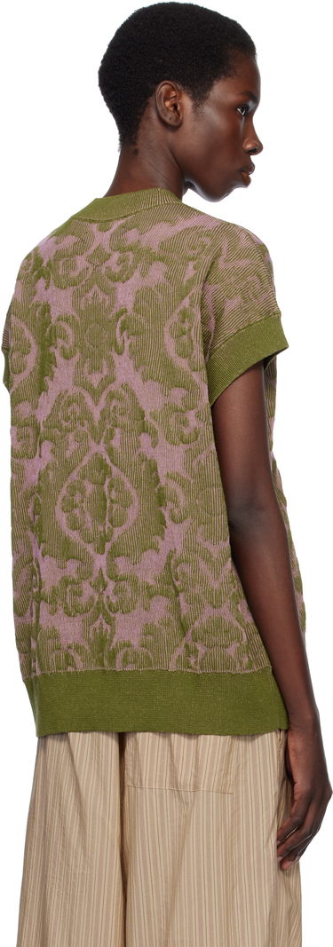 Пуловер Dries Van Noten Dries Van Noten Jacquard Knit Top Зелено | 251-011227-1716, 2