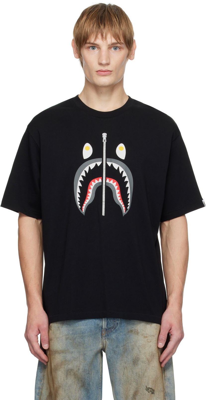 Тениска BAPE Shark Graphic T-Shirt Черно | 001TEK701310M