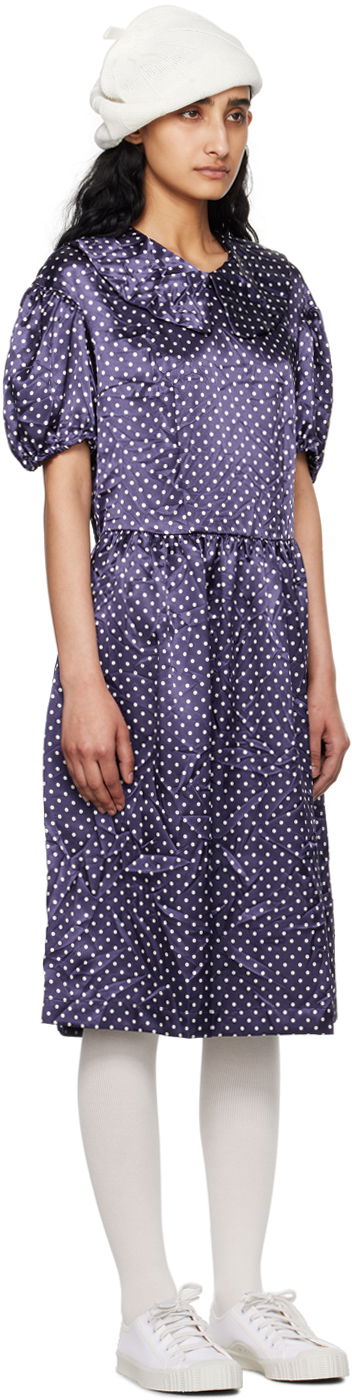 Pокля Comme des Garçons Comme des Garçons Girl Polka Dot Midi Dress Тъмно синьо | NM-O010-051, 1