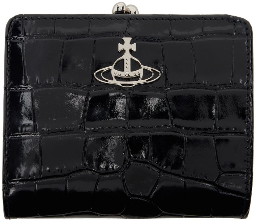 Портфейл Vivienne Westwood Croc-Embossed Leather Wallet Черно | 5115002YW-L0039-