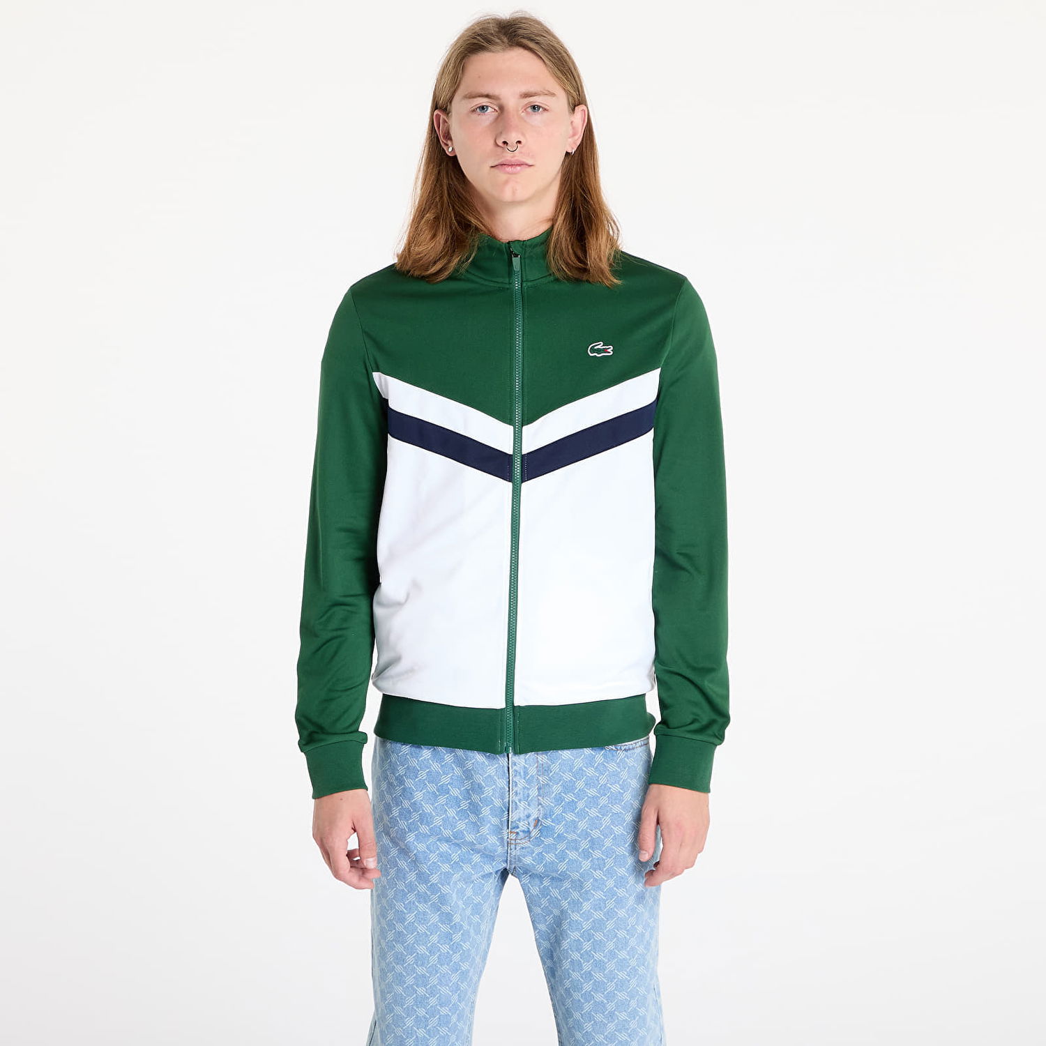 Суитчър Lacoste Sweatshirt Sweatshirts Green/ White-Navy Blue M Зелено | SH2646 720, 0