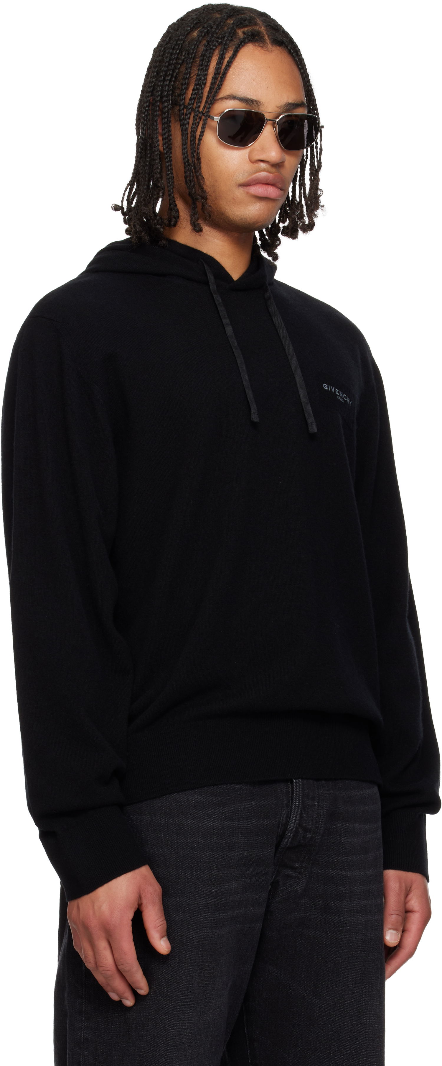 Суитчър Givenchy Wool & Cashmere Embroidered Hoodie Черно | BM90WP4YP3001, 1