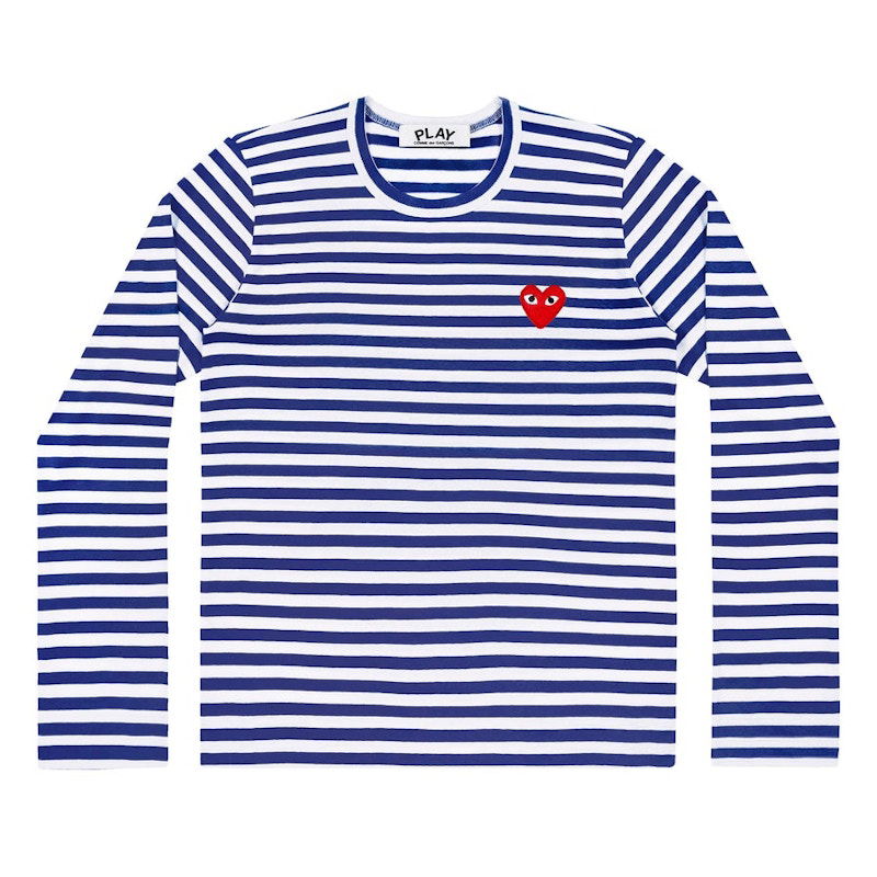Тениска Comme des Garçons Play Striped Long Sleeve T-Shirt Синьо | AZ-T163-051-2, 0