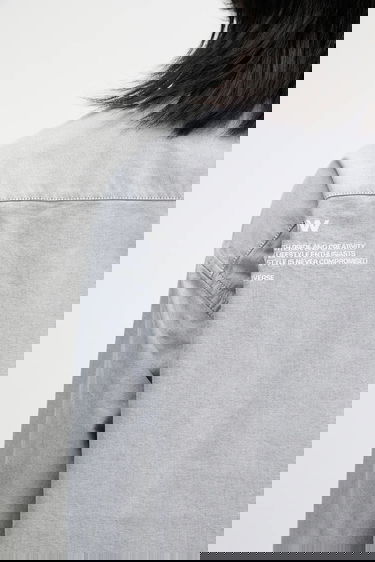 Риза AAPE by A Bathing Ape Cotton Long Relaxed Button-Down Shirt Сиво | AAPSTM8512XXO, 3