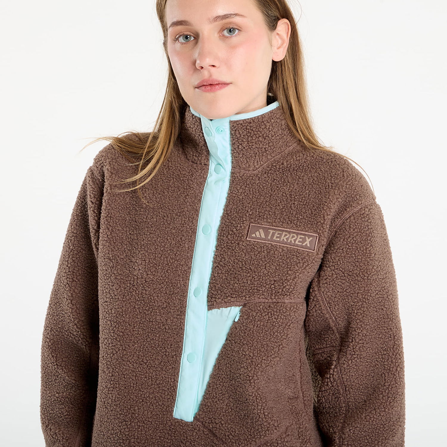 Суитчър adidas Performance Terrex Xploric High Pile Fleece Pullover Sweatshirt Кафяво | JN0931, 1